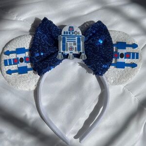 Blue Sequin R2-D2 Mouse Ears Headband